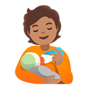 Emoji 🧑🏽‍🍼 Persona Che Allatta: Carnagione Olivastra su Google Android 11.0.