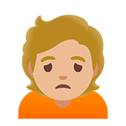 Emoji 🙍🏼 Persona Corrucciata: Carnagione Abbastanza Chiara su Google Android 11.0.