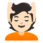 💆🏻 Emoji Persona Recibiendo Masaje: Tono De Piel Claro en Google Android 11.0.
