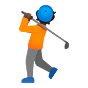 Emoji 🏌🏿 Persona Che Gioca A Golf: Carnagione Scura su Google Android 11.0.