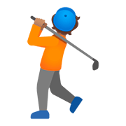 Emoji 🏌🏽 Persona Che Gioca A Golf: Carnagione Olivastra su Google Android 11.0.