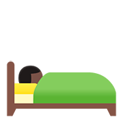 🛌🏿 Emoji Pessoa Deitada Na Cama: Pele Escura na Google Android 11.0.