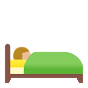 Emoji 🛌🏼 Persona A Letto: Carnagione Abbastanza Chiara su Google Android 11.0.