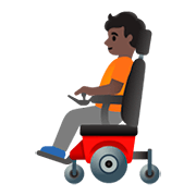 🧑🏿‍🦼 Emoji Pessoa Em Cadeira De Rodas Motorizada: Pele Escura na Google Android 11.0.