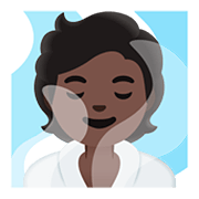 🧖🏿 Emoji Person in Dampfsauna: dunkle Hautfarbe Google Android 11.0.