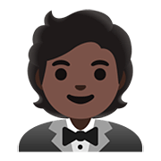 🤵🏿 Emoji Persona Con Esmoquin: Tono De Piel Oscuro en Google Android 11.0.