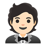 Emoji 🤵🏻 Persona In Smoking: Carnagione Chiara su Google Android 11.0.