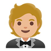 🤵🏼 Emoji Persona Con Esmoquin: Tono De Piel Claro Medio en Google Android 11.0.