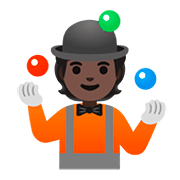 Emoji 🤹🏿 Persona Che Fa Giocoleria: Carnagione Scura su Google Android 11.0.