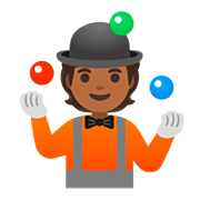 🤹🏾 Emoji Malabarista: Pele Morena Escura na Google Android 11.0.