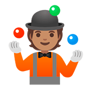 Émoji 🤹🏽 Personne Qui Jongle : Peau Légèrement Mate sur Google Android 11.0.
