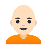 Emoji 🧑🏻‍🦲 Persona: Carnagione Chiara E Calvo su Google Android 11.0.
