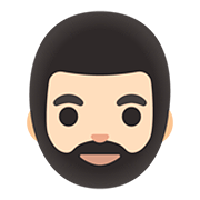 🧔🏻 Emoji Mann: helle Hautfarbe, Bart Google Android 11.0.