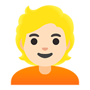 👱🏻 Emoji Pessoa: Pele Clara E Cabelo Louro na Google Android 11.0.