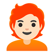 🧑🏻‍🦰 Emoji Erwachsener: helle Hautfarbe, rotes Haar Google Android 11.0.