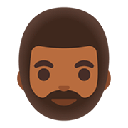 🧔🏾 Emoji  Pessoa: Pele Morena Escura E Barba na Google Android 11.0.