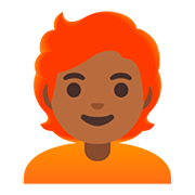 🧑🏾‍🦰 Emoji Persona: Tono De Piel Oscuro Medio, Pelo Pelirrojo en Google Android 11.0.