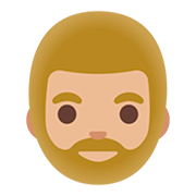 Emoji 🧔🏼 Uomo Con La Barba: Carnagione Abbastanza Chiara su Google Android 11.0.