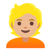 Émoji 👱🏼 Personne Blonde : Peau Moyennement Claire sur Google Android 11.0.