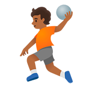 🤾🏾 Emoji Handballspieler(in): mitteldunkle Hautfarbe Google Android 11.0.