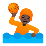 🤽🏿 Emoji Persona Jugando Al Waterpolo: Tono De Piel Oscuro en Google Android 11.0.