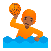 Emoji 🤽🏾 Persona Che Gioca A Pallanuoto: Carnagione Abbastanza Scura su Google Android 11.0.