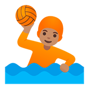 🤽🏽 Emoji Wasserballspieler(in): mittlere Hautfarbe Google Android 11.0.
