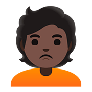 Emoji 🙎🏿 Persona Imbronciata: Carnagione Scura su Google Android 11.0.