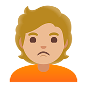Emoji 🙎🏼 Persona Imbronciata: Carnagione Abbastanza Chiara su Google Android 11.0.