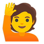 🙋 Emoji Person mit erhobenem Arm Google Android 11.0.