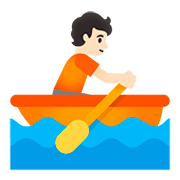 🚣🏻 Emoji Person im Ruderboot: helle Hautfarbe Google Android 11.0.