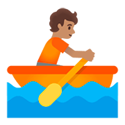 Emoji 🚣🏽 Persona In Barca A Remi: Carnagione Olivastra su Google Android 11.0.