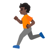 🏃🏿 Emoji Persona Corriendo: Tono De Piel Oscuro en Google Android 11.0.