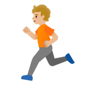 Emoji 🏃🏼 Persona Che Corre: Carnagione Abbastanza Chiara su Google Android 11.0.