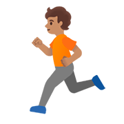 🏃🏽 Emoji Persona Corriendo: Tono De Piel Medio en Google Android 11.0.