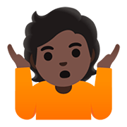 🤷🏿 Emoji Pessoa Dando De Ombros: Pele Escura na Google Android 11.0.