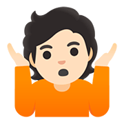 Emoji 🤷🏻 Persona Che Scrolla Le Spalle: Carnagione Chiara su Google Android 11.0.