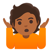 Emoji 🤷🏾 Persona Che Scrolla Le Spalle: Carnagione Abbastanza Scura su Google Android 11.0.