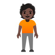 🧍🏿 Emoji stehende Person: dunkle Hautfarbe Google Android 11.0.