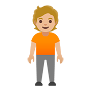🧍🏼 Emoji Persona De Pie: Tono De Piel Claro Medio en Google Android 11.0.