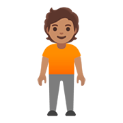 Emoji 🧍🏽 Persona In Piedi: Carnagione Olivastra su Google Android 11.0.