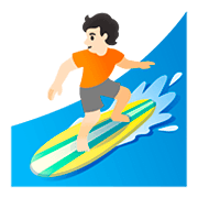 Emoji 🏄🏻 Persona Che Fa Surf: Carnagione Chiara su Google Android 11.0.
