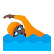 🏊🏿 Emoji Pessoa Nadando: Pele Escura na Google Android 11.0.