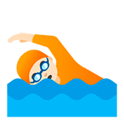 🏊🏻 Emoji Persona Nadando: Tono De Piel Claro en Google Android 11.0.