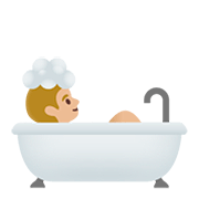 Emoji 🛀🏼 Persona Che Fa Il Bagno: Carnagione Abbastanza Chiara su Google Android 11.0.