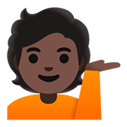 Emoji 💁🏿 Persona Al Punto Informazioni: Carnagione Scura su Google Android 11.0.