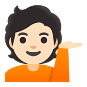 Emoji 💁🏻 Persona Al Punto Informazioni: Carnagione Chiara su Google Android 11.0.