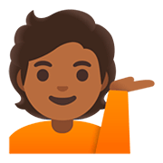 Emoji 💁🏾 Persona Al Punto Informazioni: Carnagione Abbastanza Scura su Google Android 11.0.