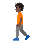 🚶🏿 Emoji Pessoa Andando: Pele Escura na Google Android 11.0.