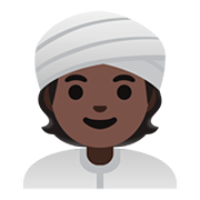 Emoji 👳🏿 Persona Con Turbante: Carnagione Scura su Google Android 11.0.